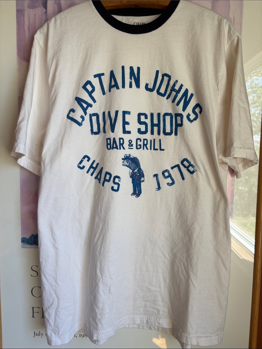 Ralph Lauren Chaps White/Navy Ringer Tee - Captain John's Dive Shop, NWOT Size L